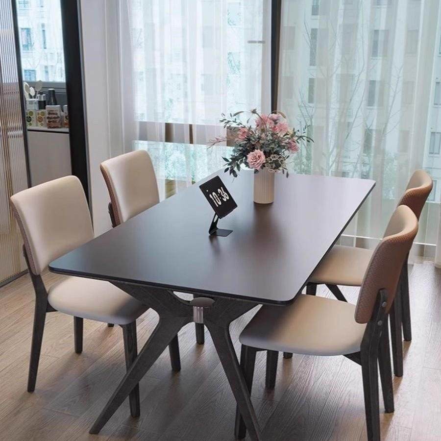 实木岩板餐桌现代简约小户型长方形饭桌餐桌椅组合意式极简西餐桌,电子元器件市场,其它元器件,淘宝优惠券,粉丝福利购,淘宝优惠卷