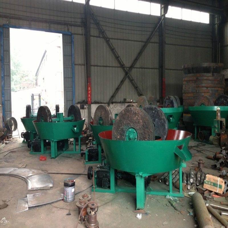 双轮水碾选金机矿用物料细磨碾金机金属矿石碾金机研磨提金湿碾机