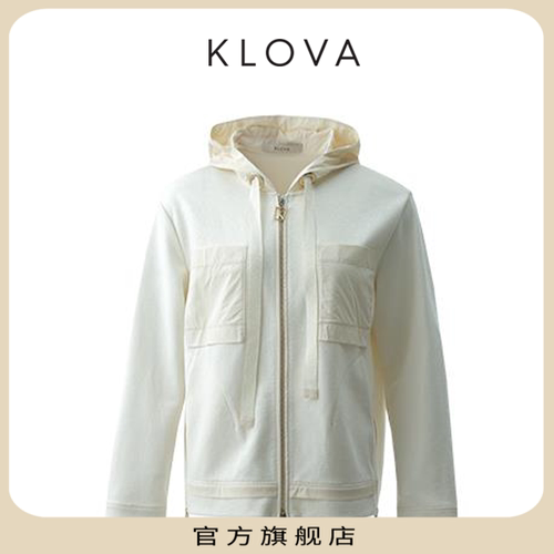 【KLOVA】春秋米白针织短款休闲运动外套【H】ST5441(UN)