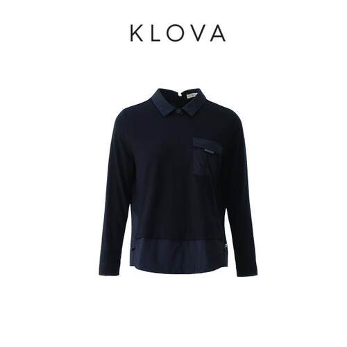 【KLOVA】冬季青黛蓝翻领羊毛衬衫  TY5767(UN)