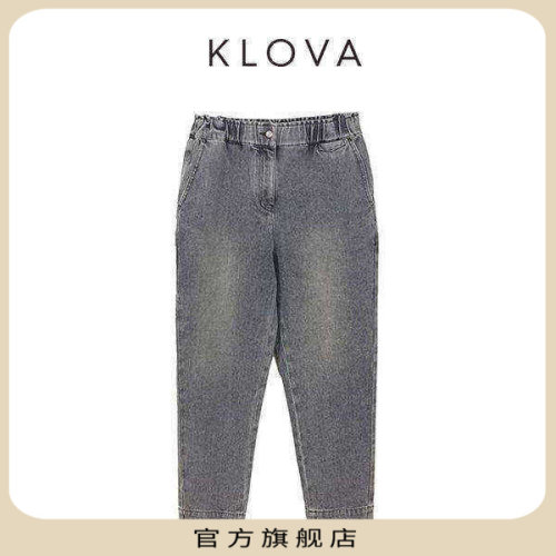 【KLOVA】春秋水泥灰休闲牛仔裤KN5524(UN)G