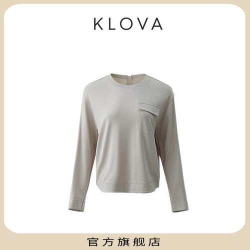 【KLOVA】春秋云雾白针织小圆领T恤【H】TT5437(UN)