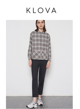 【KLOVA】冬季经典黑色羊毛休闲裤 【H】 KY6652(UN)