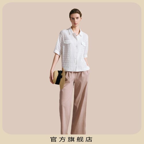 KLOVA夏季女通勤肌理短袖衬衫