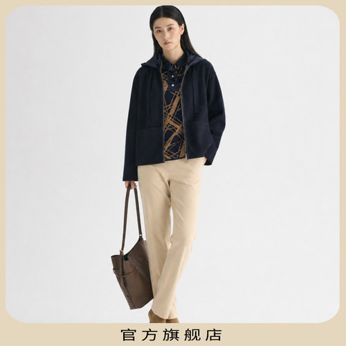 柯罗芭春秋青黛蓝休闲连帽外套