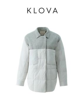 【KLOVA】冬季柔和雾白色中长款羽绒服  YZ5738(UN)