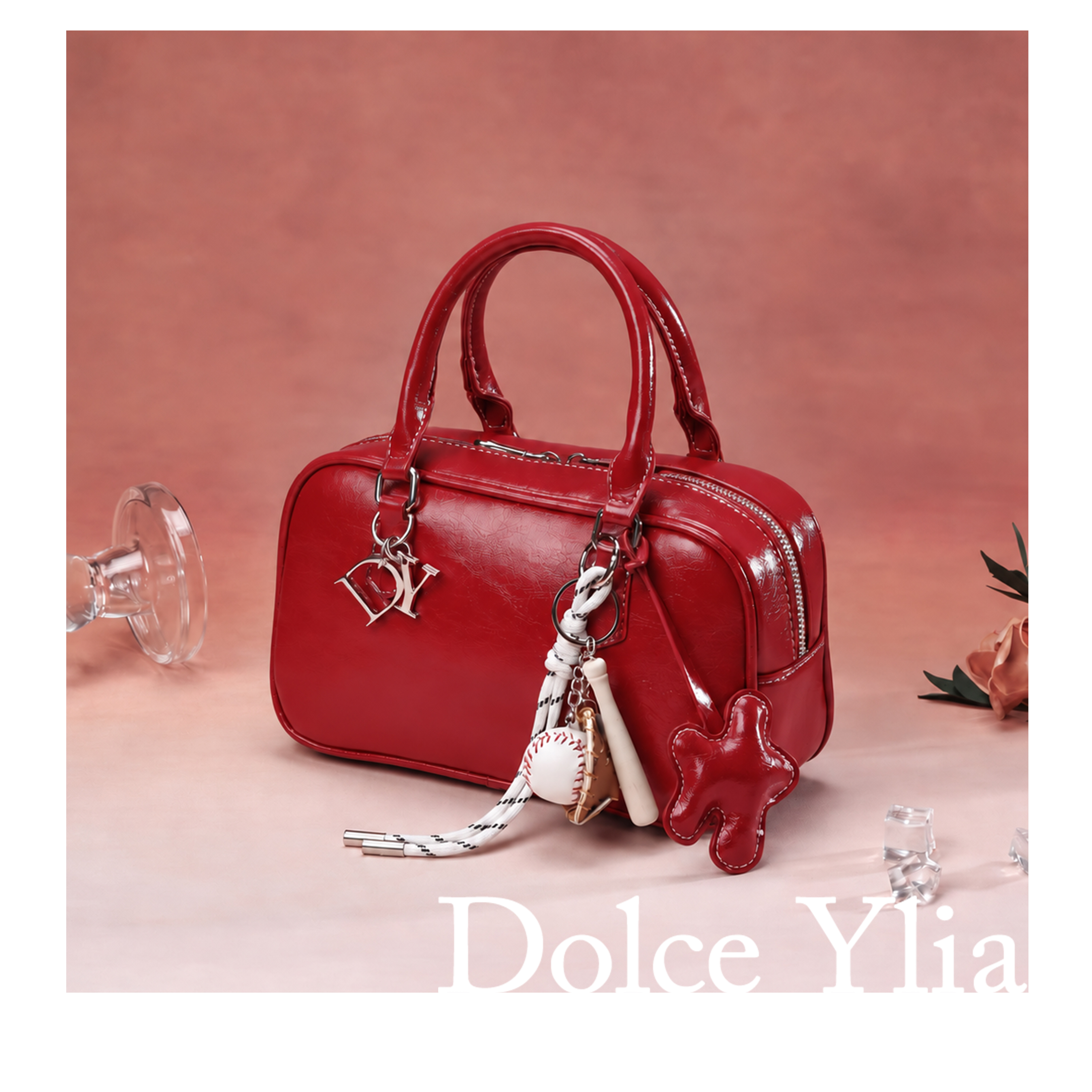 DolceYlia/蝶依吐司包红运当头保龄球包极简通勤女式小方包手提包