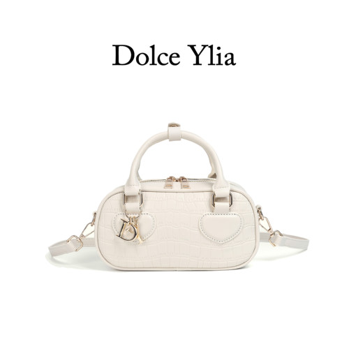 DolceYlia/DY保龄球包新款贝塔包手提斜挎波士顿包轻奢鳄鱼纹女包