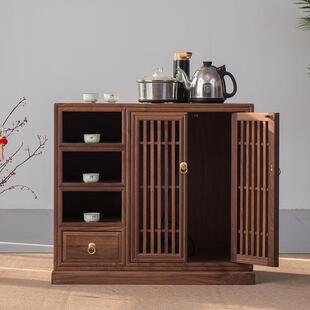 新中式全实木茶水柜家用小茶柜现代极简式客厅泡茶水台茶水柜收纳