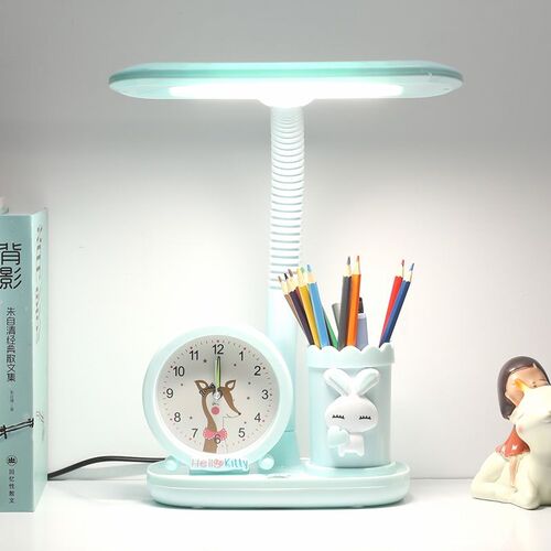 LED护眼学习台灯小学生写字灯卧室可爱闹钟卡通台灯宿舍儿童台灯