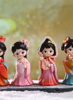 古韵十大美女小摆件家居装饰品工位车载摆件汉服古风国潮少女文创