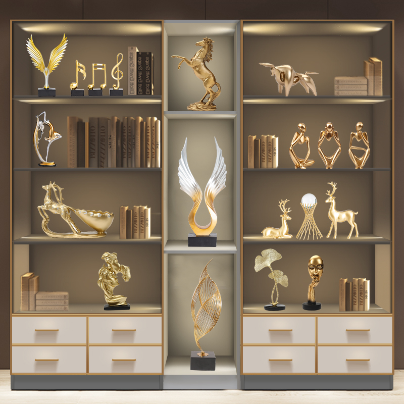 客厅高端大气上档次家居装饰摆件品现代轻奢高档电视酒柜艺术高级