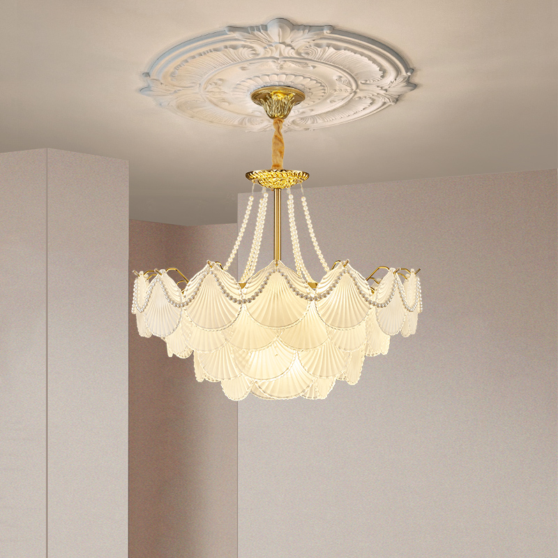 灯魅可可法兰卧室吊灯温馨浪漫法式主卧高级感灯具网红奶油风客厅