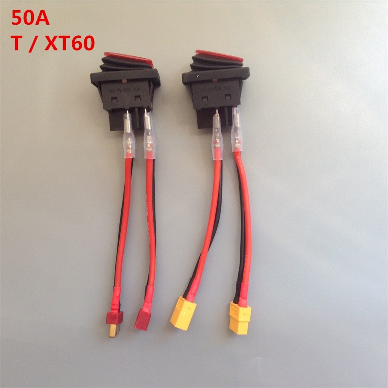 T插头 XT60 电源开关 50A 防水开关 4脚2档 大电流 拉网船总开关