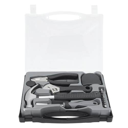 瑞德 15件套工具箱 透明盒款家用维修多功能组合 家庭修理常用组