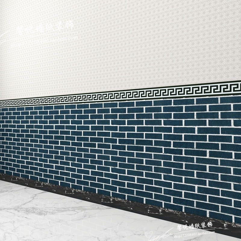 90cm宽自粘墙纸砖纹横版墙围墙裙饭店烧烤店装饰自贴防水壁纸15米