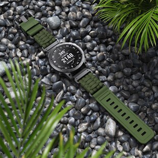 适用佳明fenix7xpro 8尼龙编织伞绳透气战术泰铁时安夺2快拆表带