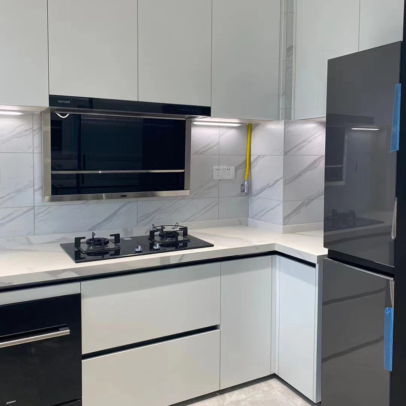 岩板台面定制厨房橱柜人造石岛台纯色石英石灶台仿天然大理石板材