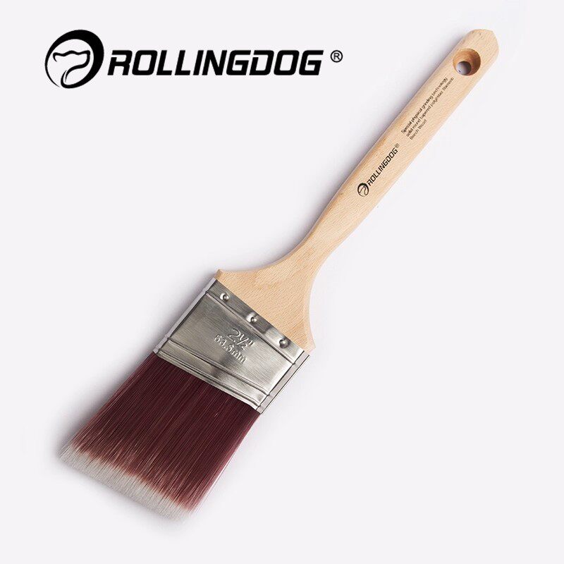ROLLINGDOG滚动狗油漆刷子墙刷工具毛刷榉木手柄10180