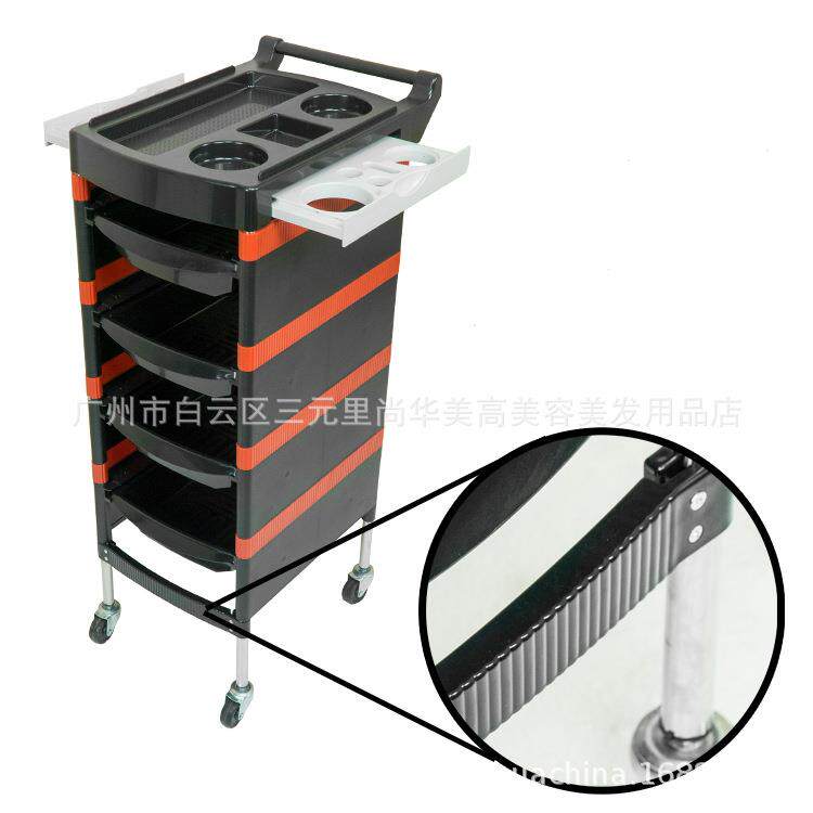 新款烫染发型师理发店加固专用手推杠车复古美发车发廊工具小推车