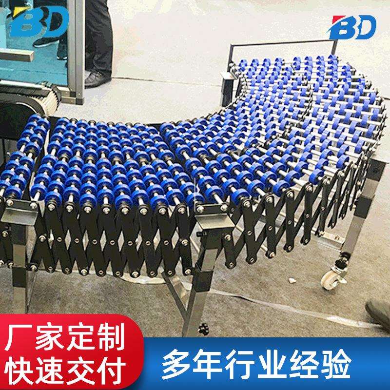 悬挂输送机装车输送机伸缩辊道滚筒流水线福来轮伸缩机风琴输送线