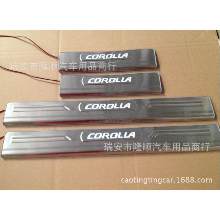 14-17款卡罗拉带灯门槛条不锈钢LED带灯迎宾踏板led door sill