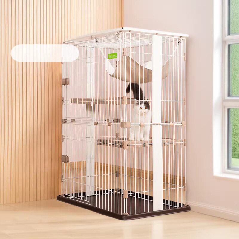 创逸实木三层猫笼子二层猫别墅小号室内猫舍木制家用猫笼厂家直供