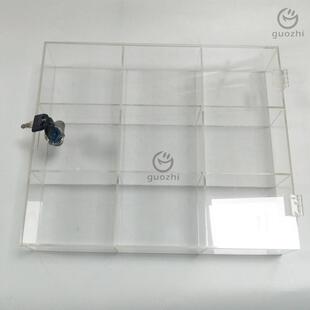 厂家ERM格直供克亚力分展示架透明带锁亚加力多格展示纳盒收子