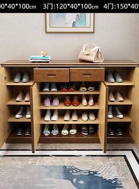 楼实木鞋柜走廊室内入户关收纳柜中储道式66143两三四门鞋柜物玄
