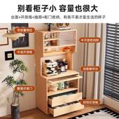 餐物边柜夹缝家用厨房置一体柜695靠地窄边柜微波炉墙收纳复古落