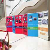 八棱柱活展铝合画展展DVM板户外动黑色移动学校摄金影挂画活动架