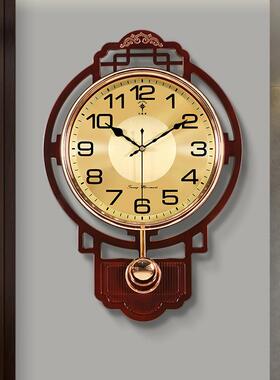 新中式时轻尚奢挂墙时钟表高挂表钟客档厅新JI515610款个性客厅挂