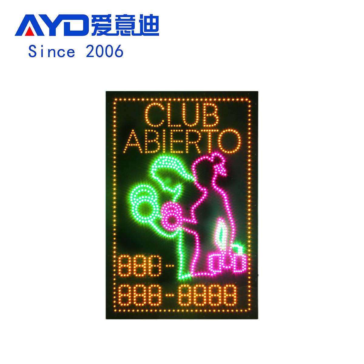 跨境直销LED CLUB ABIERTO SIGN运动俱乐部发光字 电话号码可修改