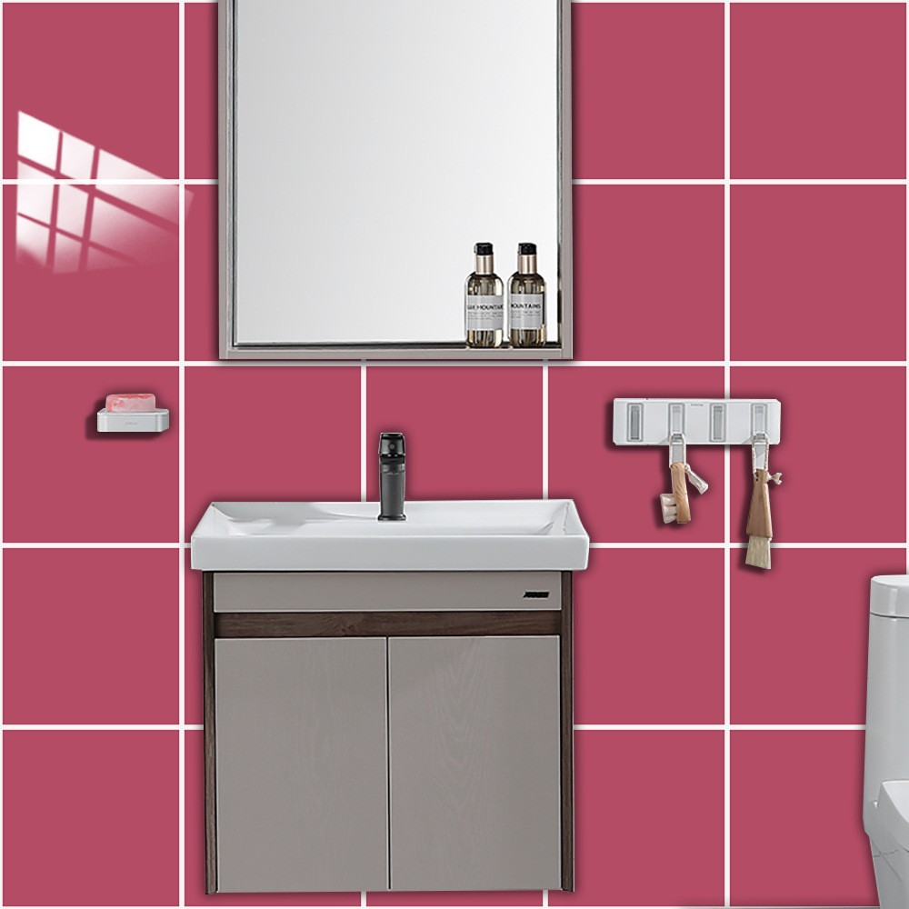 玫瑰纯色瓷砖贴地板楼梯踢脚线厨房浴室遮丑装饰画自粘防水墙贴纸