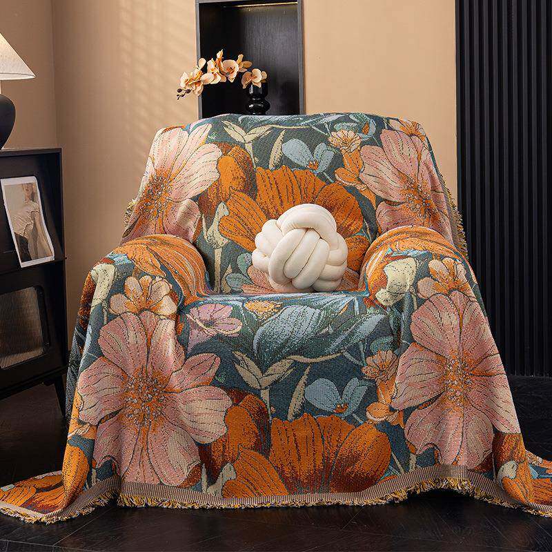 复MS-26古美式人沙发盖布全包沙巾高级发单感四季用单人位沙发垫