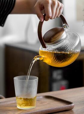 锤玻璃茶壶家用加纹QXE厚耐煮高温加可热电陶炉茶壶单壶明火煮茶