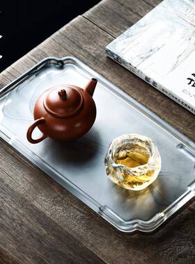 厂家直销琉璃茶墨干泡台盘小号托盘壶承迷你茶MQT207水台长方形配