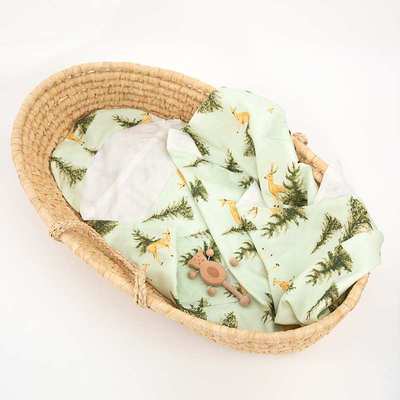 muslin4层竹纤维儿童纱布浴巾竹棉秋冬保暖柔软透气婴儿盖毯抱被
