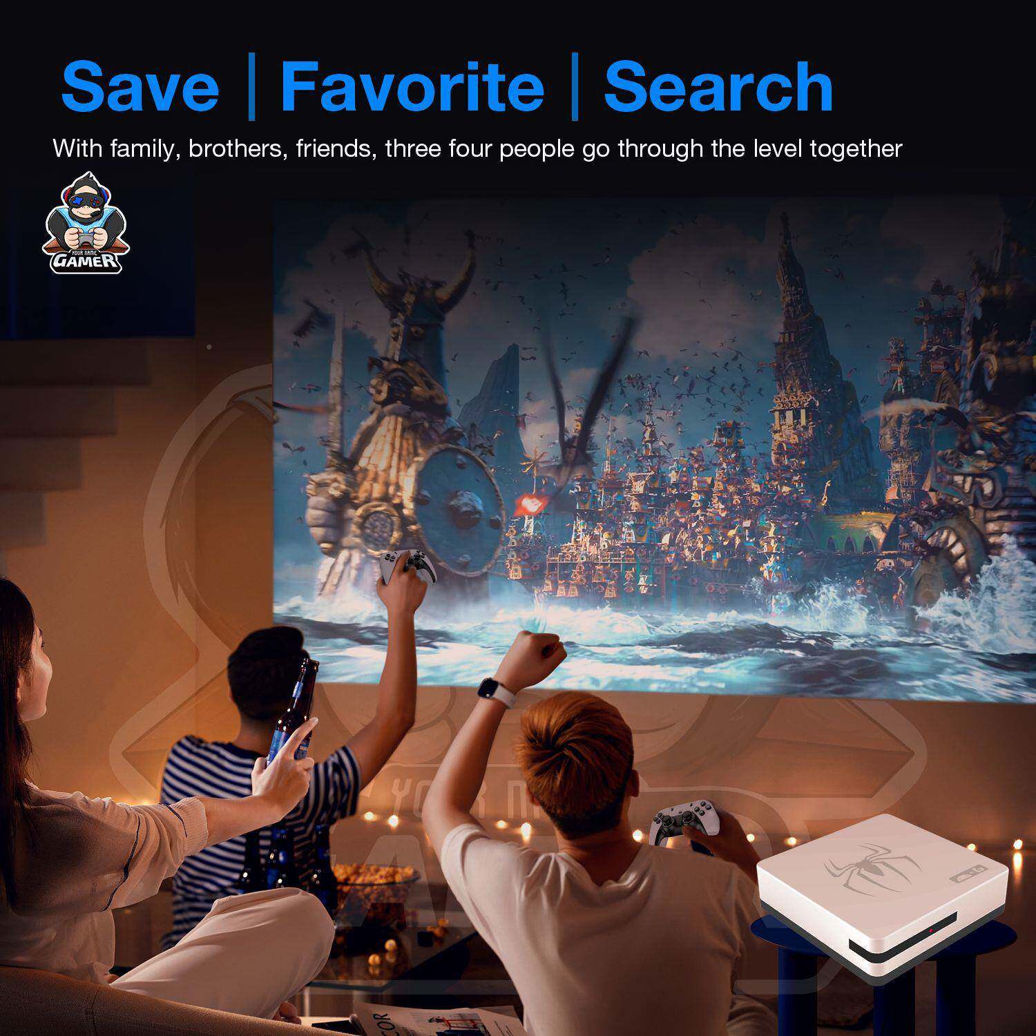 跨G7境爆G双系统电视盒游戏机顶款盒72.4g双手柄4高k清网络播放器