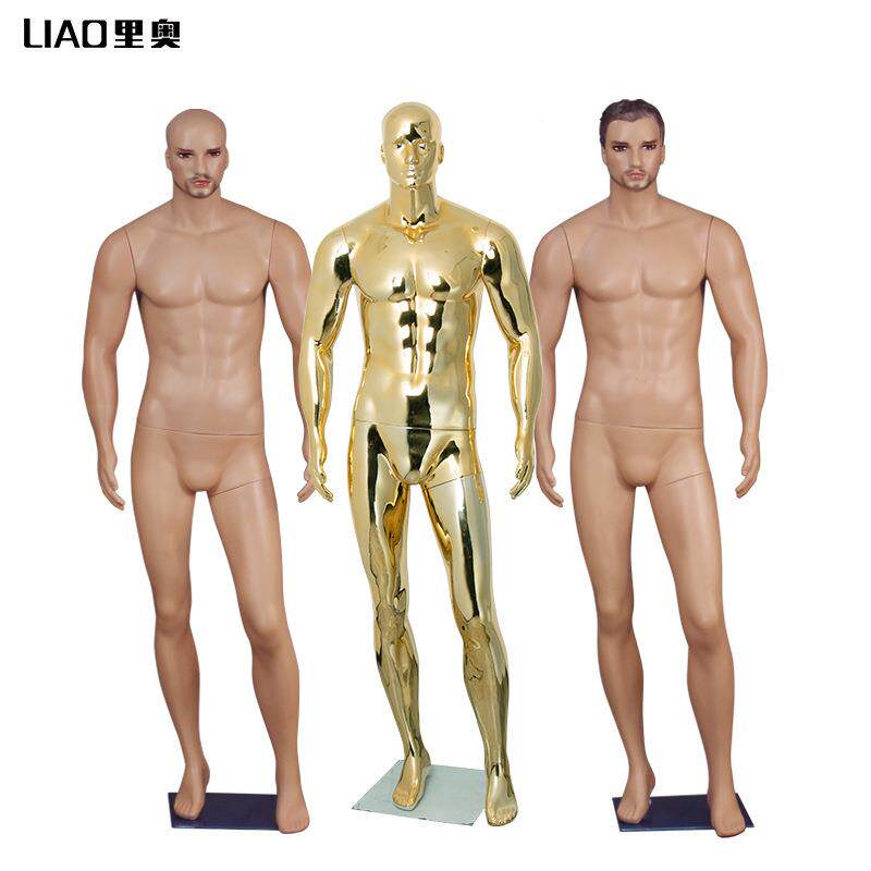 时服装人无品牌/模特展示强壮肌体肉电镀金色男2026年模新尚款