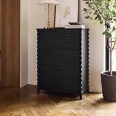 饰柜抽屉 复古黑色斗卧室宿客厅A997酒店民储物柜实装 柜美式 木法式