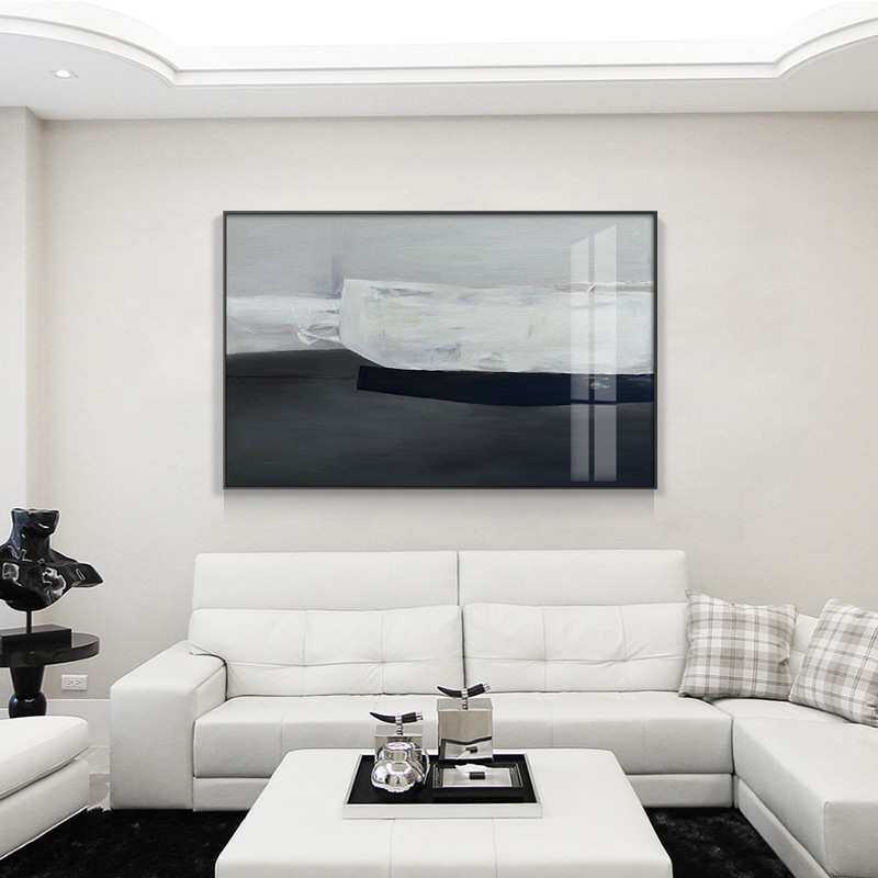 北欧风黑白过道墙面装饰画客厅沙发背挂画后现代简约卧室床头壁画