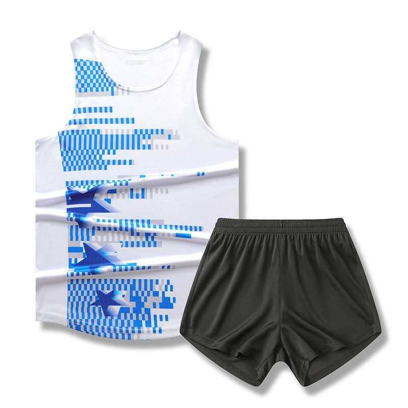 田径服训练服体育生男女套装马拉松比赛服运动服体考跑步背心速干