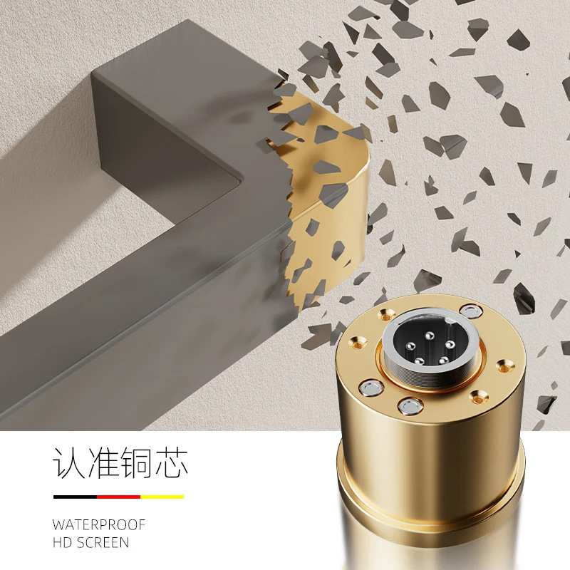 德希顿7025电热毛巾架加热烘干铜卫生间壁挂浴巾架IP4防水智能