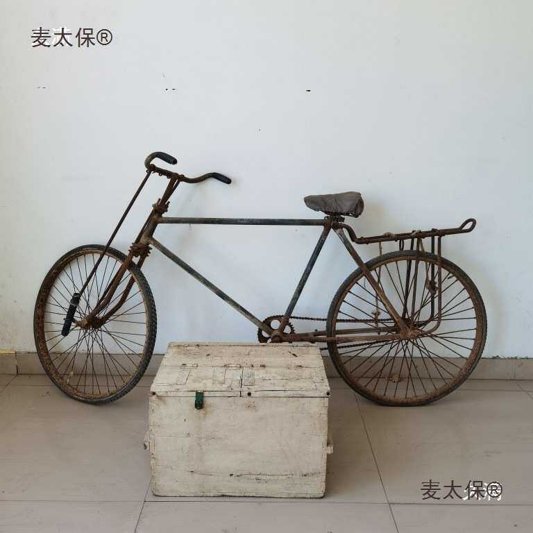 民俗旧怀老物件自行车冰糕雪糕箱老式冰棍车农村收藏道具摆麦太保