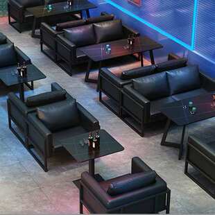 酒吧沙发桌椅组合清吧工业风餐馆小酒馆休息区商用咖啡厅卡座沙发