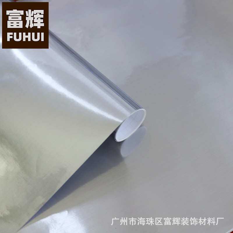 PVC金色自粘墙纸家具翻新贴纸镜面防水壁纸银色高光亮面波音软片