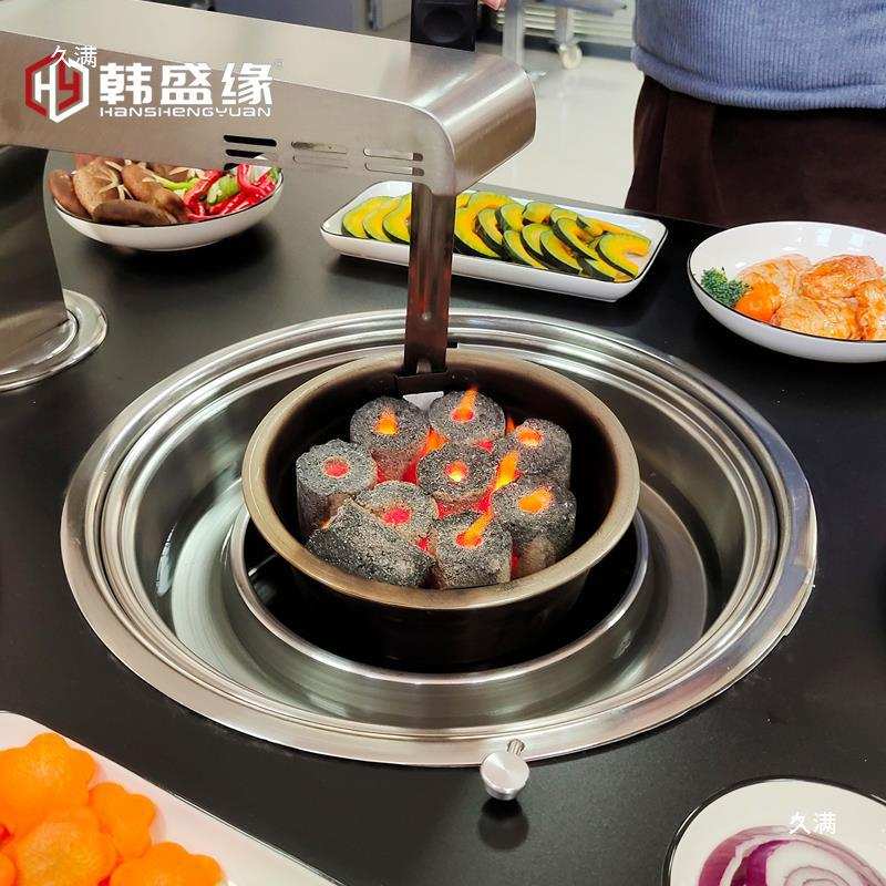 炭烤炉不锈钢加厚隔热水圈铸铁炉配件烤肉店烧烤炉接油圈