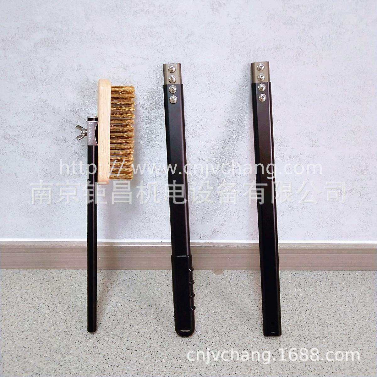 工厂商用烤炉清洁刷铝柄铜丝刷手柄可拆总长120cm可印LOGO