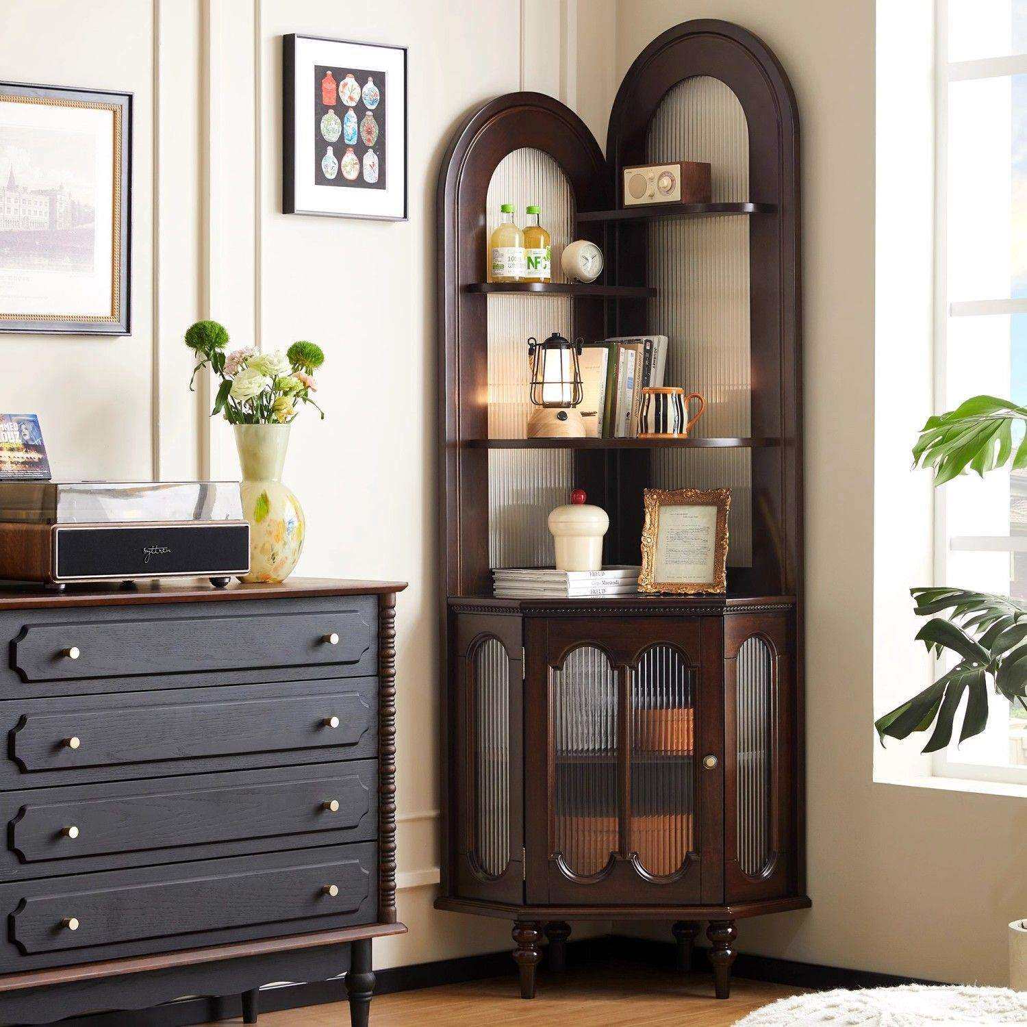 法式墙角柜置物架靠墙一体美式复古实木中古风客厅转角柜三角柜,玩具/童车/益智/积木/模型,毛绒/玩偶/公仔/布艺类玩具,淘宝优惠券,粉丝福利购,淘宝优惠卷